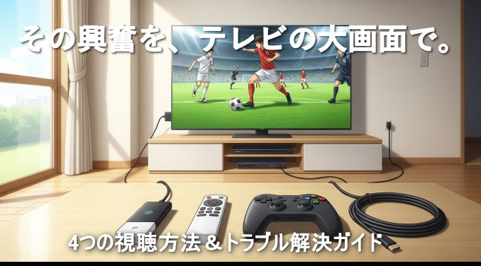 DMM×DAZNホーダイをテレビで見るための4つの方法（ストリーミングデバイス、スマートテレビ、ゲーム機、HDMIケーブル）